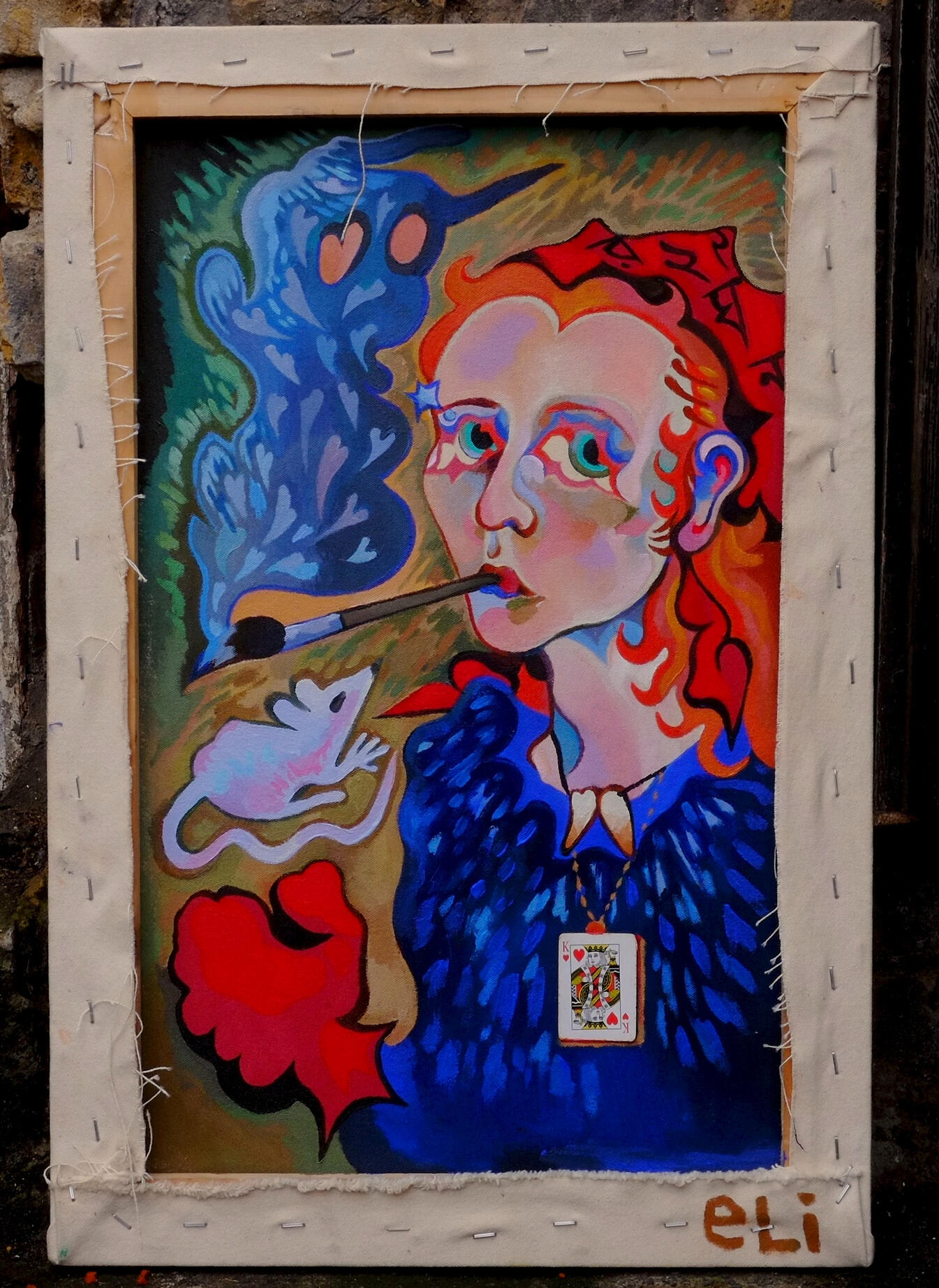 self-portrait with boxing glove, 2024