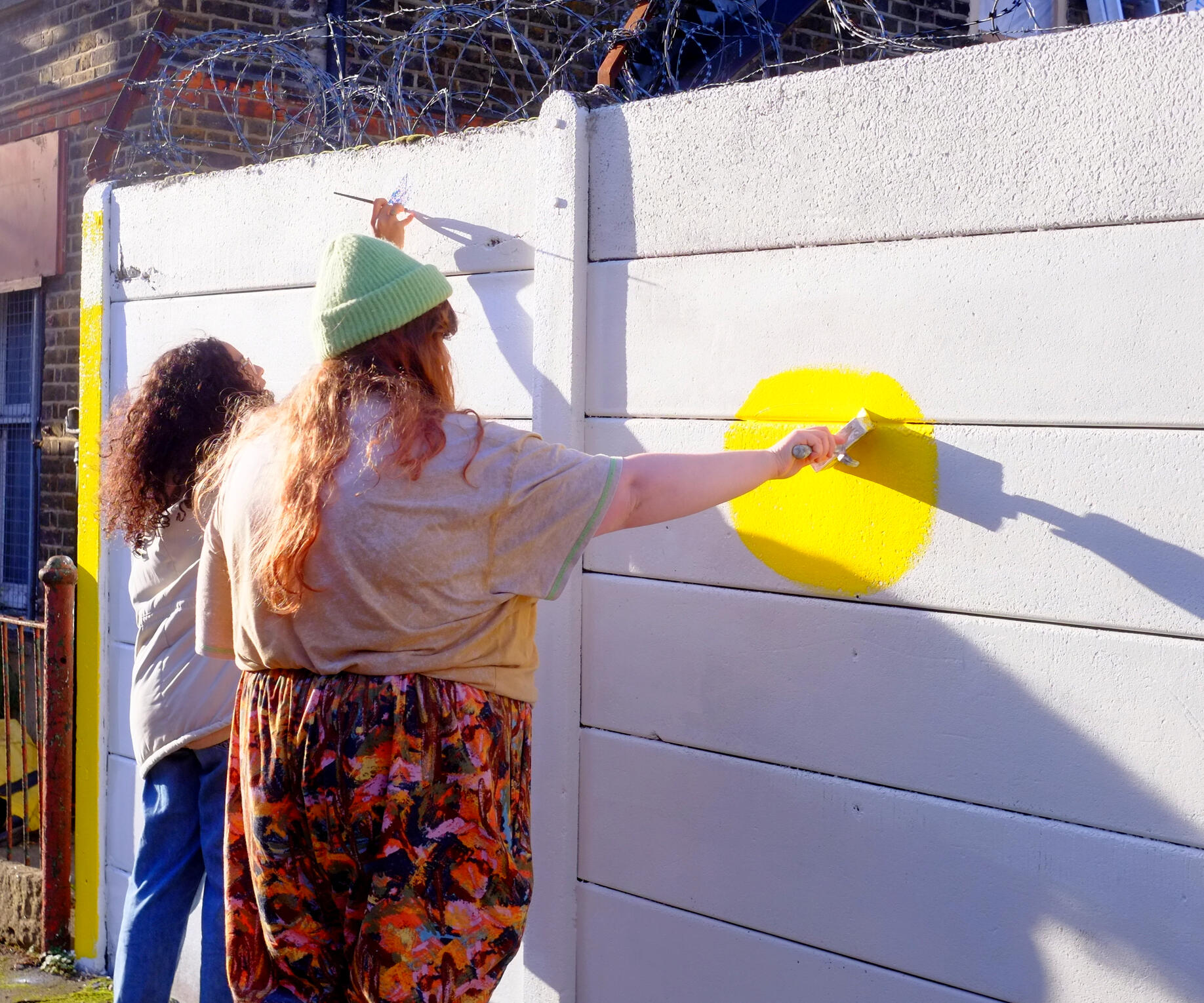 Paint Jam collaborative mural workshop, at the REinsTate project, 2024